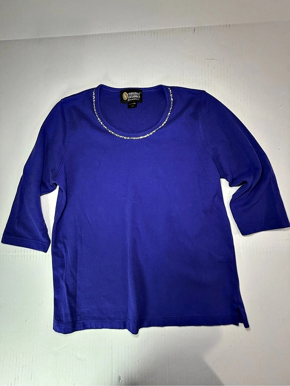 Vintage Y2K Christian Alexander purple  Short Sleeve Top Size Large
